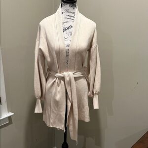 Vero Moda Shawlneck Beige Belted Cardigan